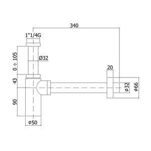 Сифон Paffoni ZACC240BO белый матовый