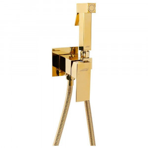 Гигиенический душ со смесителем встраиваемый Hansberge H3077GO золото