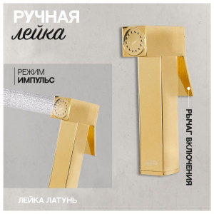 Гигиенический душ со смесителем встраиваемый Hansberge H3077GO золото