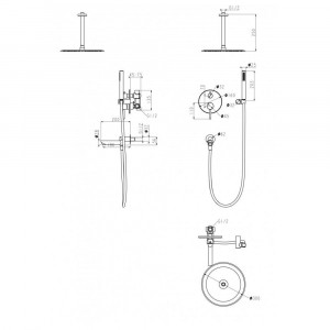 Душевая система встраиваемая Grocenberg GB5099GO-2 золото