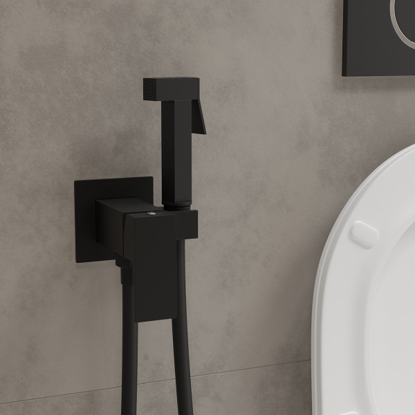 Смеситель встраиваемый Roxen Caspia 500960-B с гигиеническим душем черный