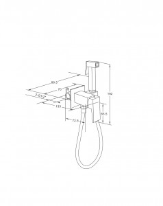 Смеситель встраиваемый Roxen Caspia 500960-CH с гигиеническим душем хром