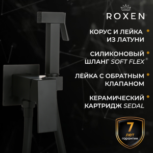 Смеситель встраиваемый Roxen Caspia 50096000-B с гигиеническим душем черный