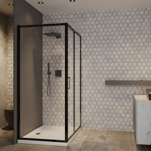 Душевой уголок Roxen Caspia 55060-100B 100х80 черный