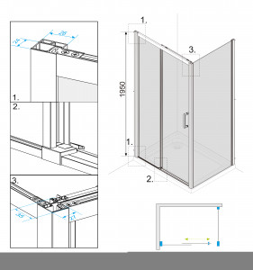 Душевой уголок Roxen Caspia 55060-100B 100х80 черный