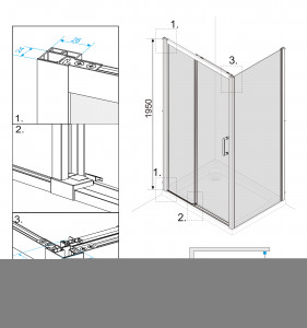 Душевой уголок Roxen Caspia 55060-100BC 100х80 черный