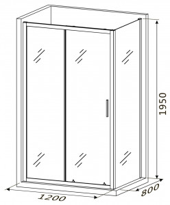 Душевой уголок Roxen Caspia 55060-120B 120х80 черный
