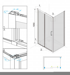 Душевой уголок Roxen Caspia 55060-120B 120х80 черный
