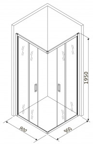 Душевой уголок Roxen Caspia 55060-90 90х90 хром