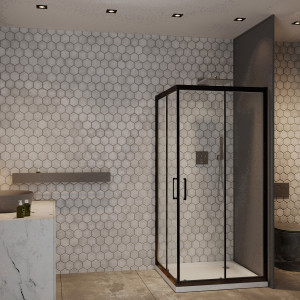 Душевой уголок Roxen Caspia 55060-90B 90х90 черный