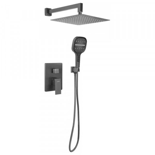 Душевая система встраиваемая без излива Hansberge H6070BG графит