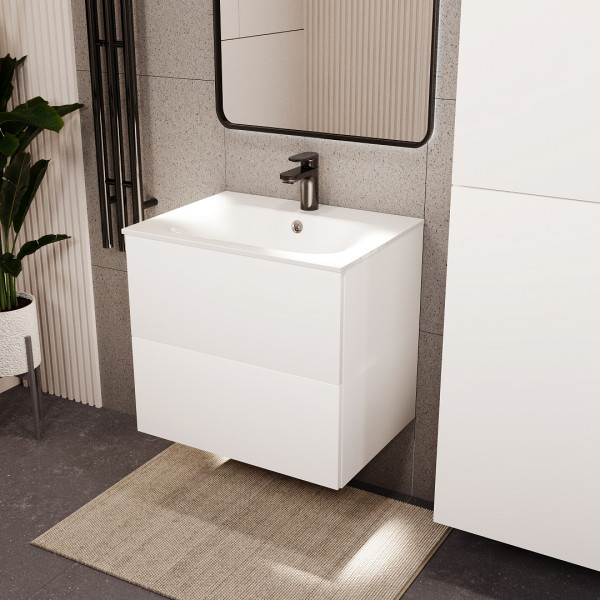 Тумба с раковиной подвесная 60см Terminus Aurora AUR10602900301O белый