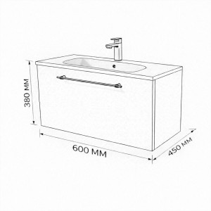 Тумба с раковиной подвесная 60см Terminus Venta VEN10601300001O шпон/дуб