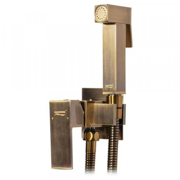 Гигиенический душ со смесителем встраиваемый Grocenberg GB002BR бронза