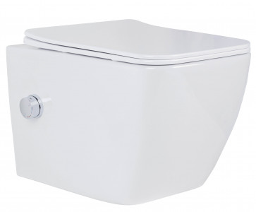 Подвесной унитаз Roxen Cube Bidet 530135-01X Rimless Soft Close с функцией биде