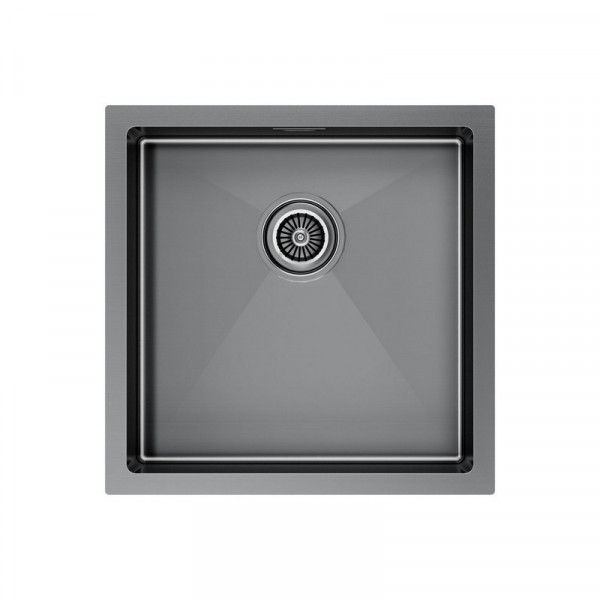 Кухонная мойка Paulmark GERBERG 44 UNI PM254444-GM вороненая сталь 44х44 см