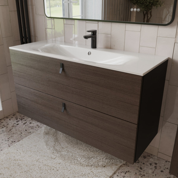 Тумба с раковиной подвесная 120см Terminus Kontur KON101202200001O венге/графит