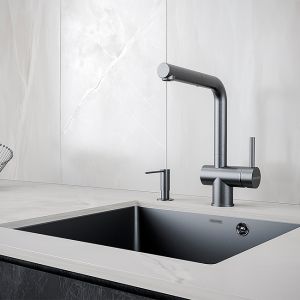 Дозатор для жидкого мыла Paulmark DECUS D004-418(BLM) чёрный металлик