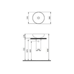 Раковина накладная Berges Ego 38 см 181008