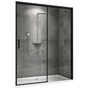 Душевая дверь ABBER Komfort AG93150B 150 см черный профиль прозрачное стекло