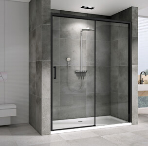 Душевая дверь ABBER Komfort AG93150B 150 см черный профиль прозрачное стекло