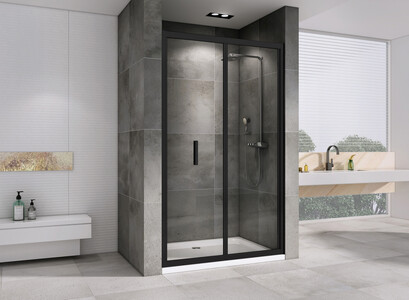 Душевая дверь ABBER Sonnenstrand AG07090B 90 см черный профиль прозрачное стекло
