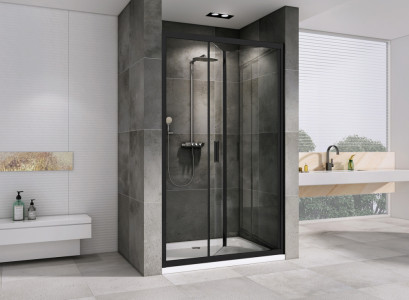 Душевая дверь ABBER Sonnenstrand AG07090B 90 см черный профиль прозрачное стекло