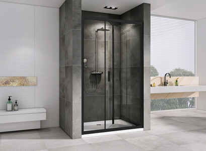 Душевая дверь ABBER Sonnenstrand AG07120B 120 см черный профиль прозрачное стекло