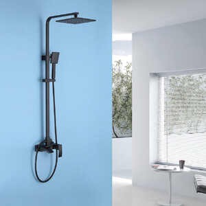 Душевая стойка ABBER Wasserfall AF8616B с изливом черная матовая