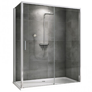 Душевой уголок ABBER Komfort AG93140-S102 140х100 хромированный профиль прозрачное стекло