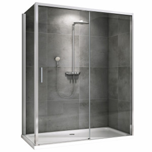 Душевой уголок ABBER Komfort AG93140-S92 140х90 хромированный профиль прозрачное стекло
