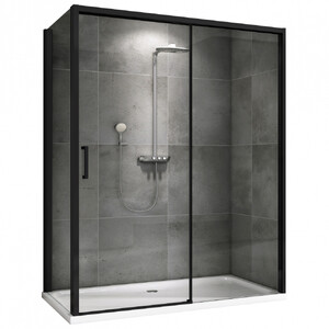 Душевой уголок ABBER Komfort AG93170B-S102B 170х100 черный профиль прозрачное стекло