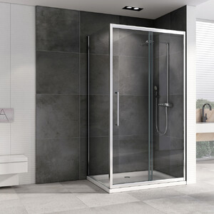 Душевой уголок ABBER Schwarzer Diamant AG30100H-S85 100х85 хромированный профиль прозрачное стекло