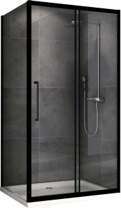 Душевой уголок ABBER Schwarzer Diamant AG30110BH-S80B 110х80 черный профиль прозрачное стекло