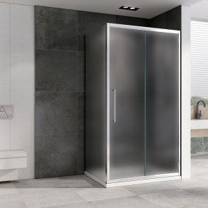 Душевой уголок ABBER Schwarzer Diamant AG30110MH-S80M 110х80 хромированный профиль матовое стекло