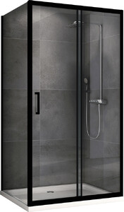 Душевой уголок ABBER Schwarzer Diamant AG30130B-S75B 130х75 черный профиль прозрачное стекло