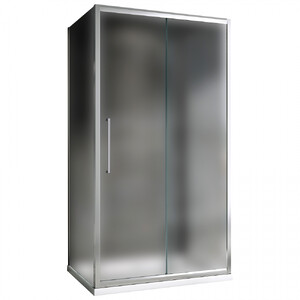 П-образный душевой уголок ABBER Schwarzer Diamant AG30170MH-S90M-S90M 170х90 хромированный профиль матовое стекло