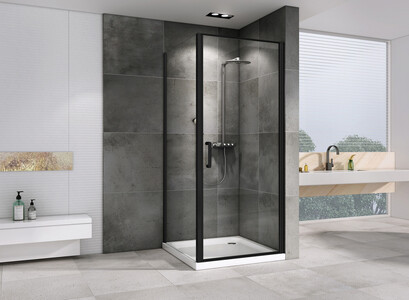 Душевой уголок ABBER Sonnenstrand AG04100B-S85B 100х85 черный профиль прозрачное стекло