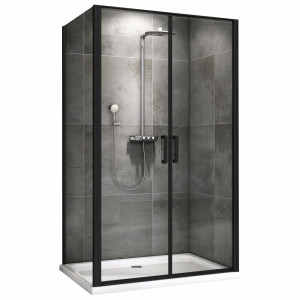 Душевой уголок ABBER Sonnenstrand AG04100BC-S80B 100х80 черный профиль прозрачное стекло