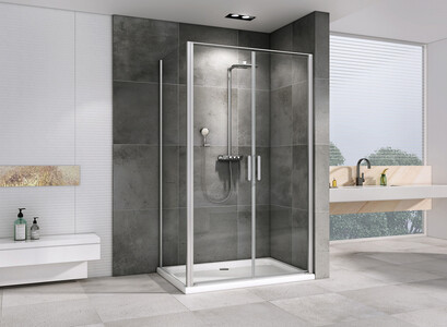 Душевой уголок ABBER Sonnenstrand AG04100C-S100 100х100 хромированный профиль прозрачное стекло