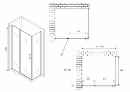 Душевой уголок ABBER Sonnenstrand AG04110S-S70 110х70 хромированный профиль прозрачное стекло