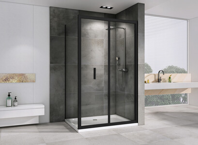Душевой уголок ABBER Sonnenstrand AG07090B-S75B 90х75 черный профиль прозрачное стекло