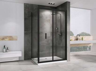 Душевой уголок ABBER Sonnenstrand AG07100B-S80B 100х80 черный профиль прозрачное стекло