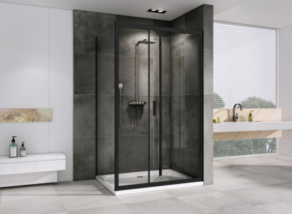Душевой уголок ABBER Sonnenstrand AG07100B-S80B 100х80 черный профиль прозрачное стекло