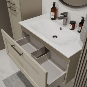 Тумба с раковиной подвесная 80см Terminus Victoria VIC10801900101O айвори