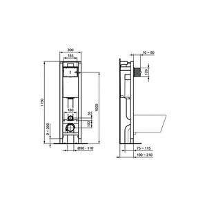Инсталляция для унитаза Ideal Standard Prosys Eco Frame E233267 (узкая 30 см)