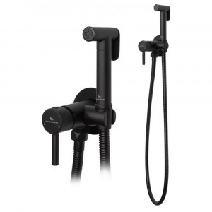 Гигиенический душ со смесителем встраиваемый Grocenberg GB001BL черный