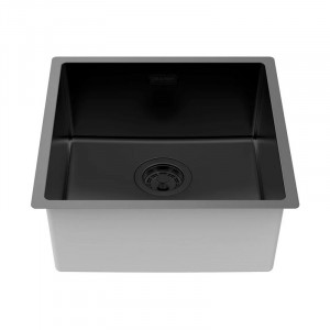 Кухонная мойка Paulmark LASSAN 44 UNI LA44-MBN матовый черный NANO-PVD 44х44см