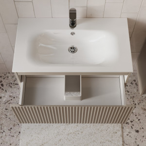 Тумба с раковиной подвесная 80см Terminus Sicilia SIC10801200501O капучино