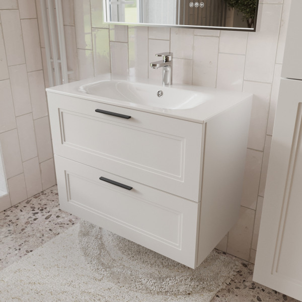 Тумба с раковиной подвесная 80см Terminus Classik CLA10802900301O белый